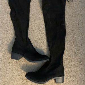 Black Suede Over the Knee Boots